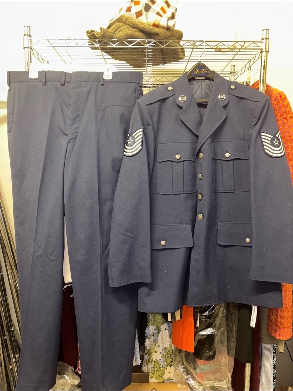Men's Military-Style Field Jacket and Trousers in Navy